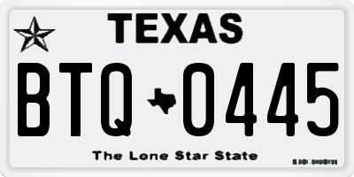TX license plate BTQ0445