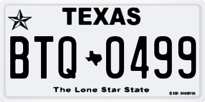 TX license plate BTQ0499
