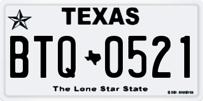 TX license plate BTQ0521