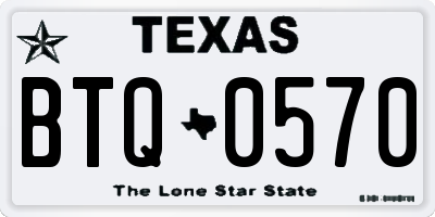 TX license plate BTQ0570