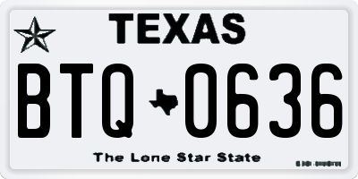 TX license plate BTQ0636
