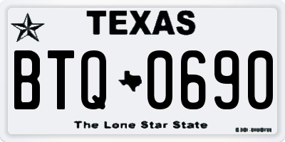 TX license plate BTQ0690