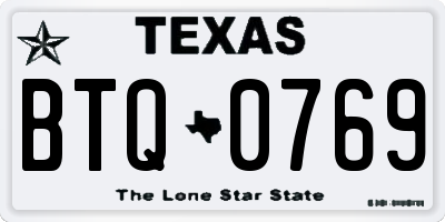 TX license plate BTQ0769