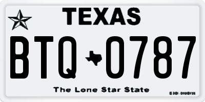TX license plate BTQ0787