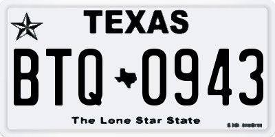 TX license plate BTQ0943