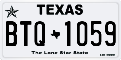 TX license plate BTQ1059
