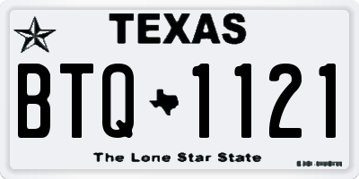 TX license plate BTQ1121