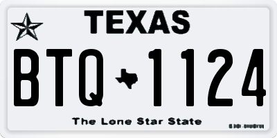 TX license plate BTQ1124