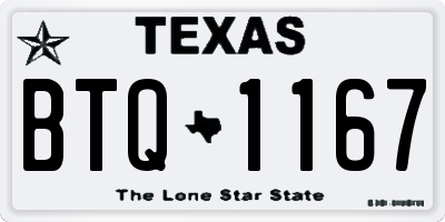TX license plate BTQ1167