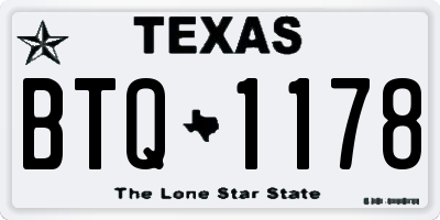 TX license plate BTQ1178