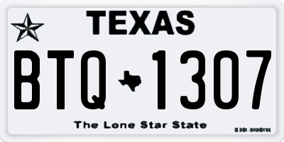 TX license plate BTQ1307