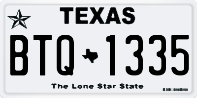 TX license plate BTQ1335