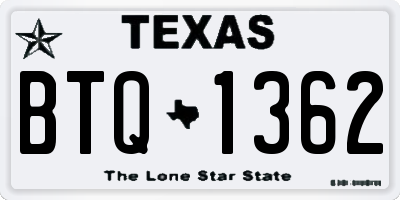 TX license plate BTQ1362