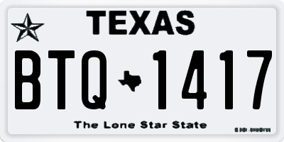 TX license plate BTQ1417
