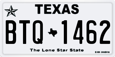 TX license plate BTQ1462