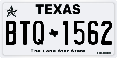 TX license plate BTQ1562