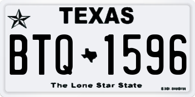 TX license plate BTQ1596