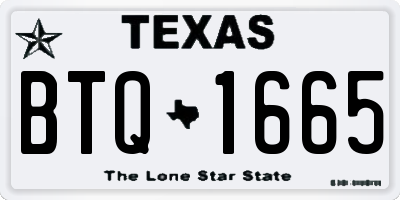 TX license plate BTQ1665