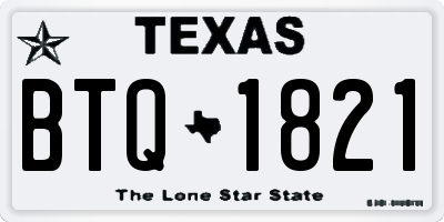 TX license plate BTQ1821