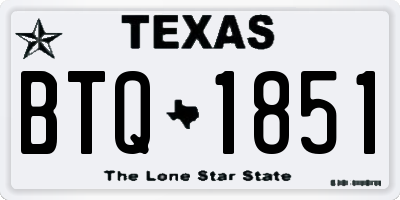 TX license plate BTQ1851