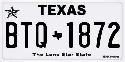 TX license plate BTQ1872