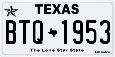 TX license plate BTQ1953