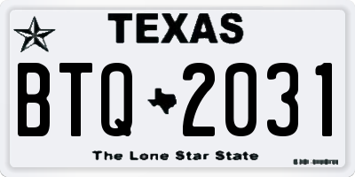 TX license plate BTQ2031