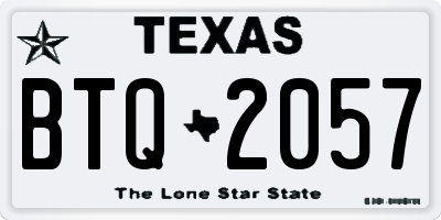 TX license plate BTQ2057