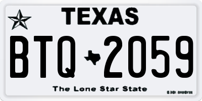 TX license plate BTQ2059