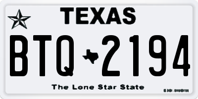 TX license plate BTQ2194