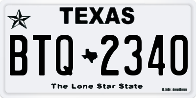 TX license plate BTQ2340
