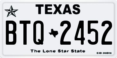 TX license plate BTQ2452