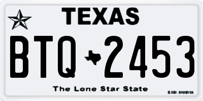 TX license plate BTQ2453