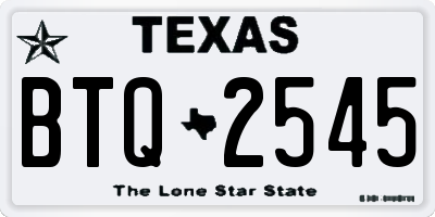 TX license plate BTQ2545