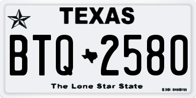 TX license plate BTQ2580
