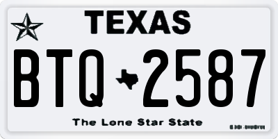 TX license plate BTQ2587
