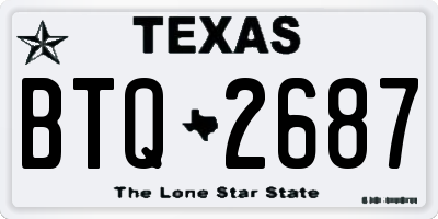 TX license plate BTQ2687