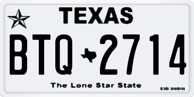 TX license plate BTQ2714