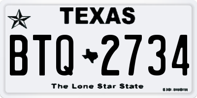 TX license plate BTQ2734