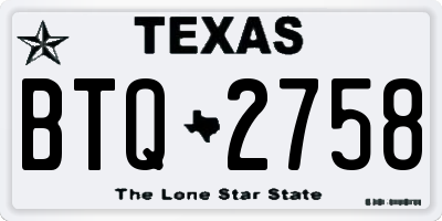 TX license plate BTQ2758