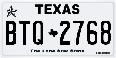 TX license plate BTQ2768