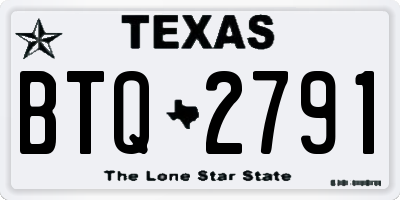 TX license plate BTQ2791