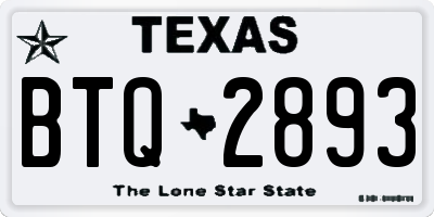TX license plate BTQ2893