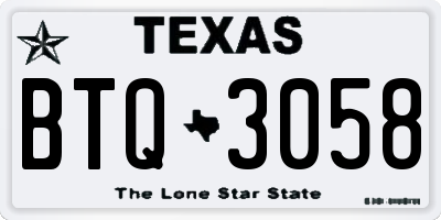 TX license plate BTQ3058