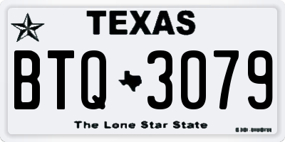 TX license plate BTQ3079
