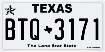 TX license plate BTQ3171