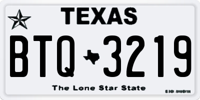 TX license plate BTQ3219