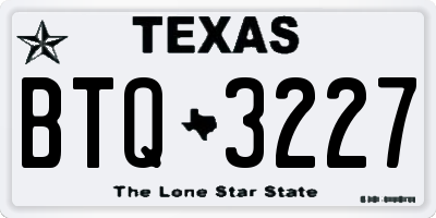 TX license plate BTQ3227