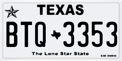 TX license plate BTQ3353