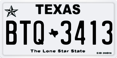 TX license plate BTQ3413